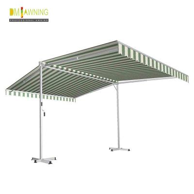 China Economic Free Stand Outdoor Waterproof Retractable Awning Double Sided Awnings for sale