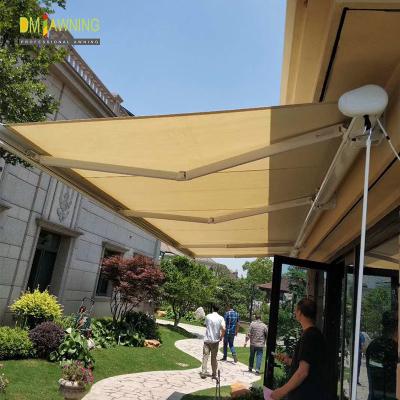 China Motorized retractable Outdoor Full Cassette Folding Arm Awning for sale