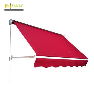 China Patio Waterproof Windproof UV Resistence Aluminium Retractable Awning With Drop Arm for sale