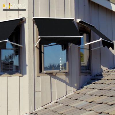 China Aluminium Retractable Window Awnings Polyester Acrylic Drop Arm Awnings for sale