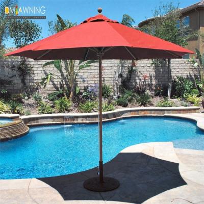China Red Pop Up Outdoor Patio Umbrella 2.5m Beach Umbrella For Swimming Pool for sale