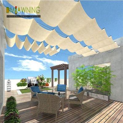 China Sus316 Fabric Waterproof Retractable Cover Pergola Sliding retractable pergola canopy for sale
