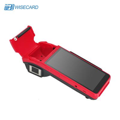 China Red Android Handheld POS Machine With Fingerprint Scanner for sale