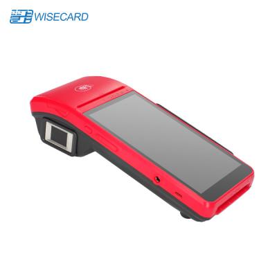 China Red Big Screen Android POS Terminal With Fingerprint Reader for sale