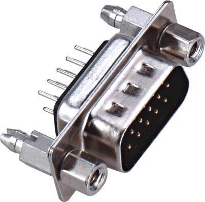 China WCON 180°DIP D- SUB Dual Row 9 Pin Male Connector PBT Type Brass 3.0AMP Current Rating ROHS for sale