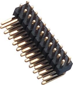 China 1.27 Mm Pin Header Right Angle high temperature plastic DIP H=1.5  PA9T black UL94V-0 for sale