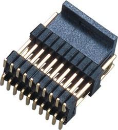 中国 PCB板男性1.27*2.54mm Pinヘッダーのコネクターの二重列の倍のプラスチックSMT PA9T黄銅H=2.54 販売のため