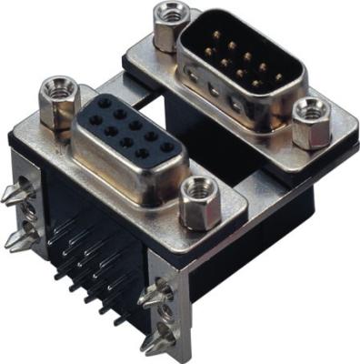 China Female Male Db9 Connector Dual Row Right Angle D SUB FOR Communication for sale
