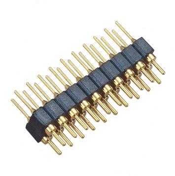 China WCON 2.54 mm Round Pin Header  Straight PPS Brass H=3.0 Mm L=10.0 Black ROHS for sale