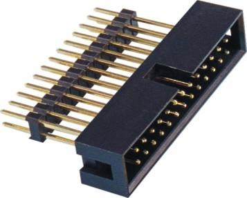 China 2.54 Pitch Box Header Connector add housing H=2.5 PA9T black  matting with 5212/2185 ROHS for sale