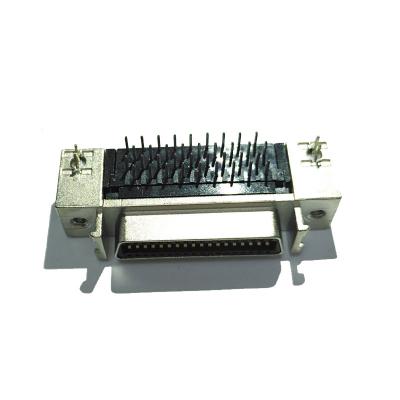 China 1,27 eche el bronce de fósforo de ángulo recto femenino del negro del conector 26P PBT de SCSI de los conectores pin del ordenador ROHS en venta