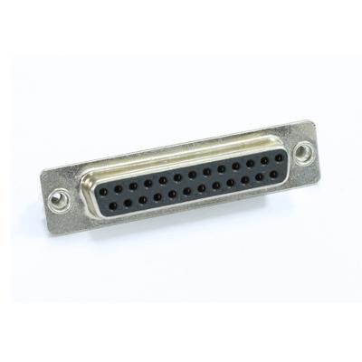 China WCON D SUB Connector 25P Female Double Row Straight Type PBT Black ROHS for sale