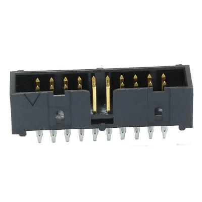 China Press Fit Type Box Header Connector 2.54mm Pitch Straight PBT Black ROHS UL94V-0 for sale