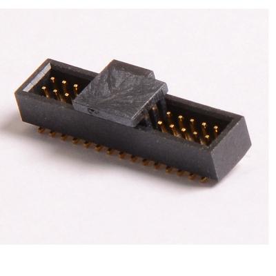 China SMT Type Connector Pin Header 1.27 Mm Pitch PA9T Black Gold Flash ROHS for sale