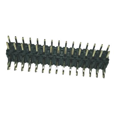 China Right  Angle 	Pin Header  2mm Pitch Connector , PA9T Black Double Row for sale