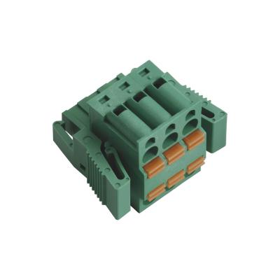 China Double Plug Terminal Block Connector Platform Mother Seat 3P With Shrapnel On Both Sides for sale