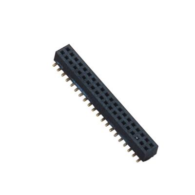 China PA9T Pin Header 2.54 Right Angle , Black Double Row Pin Header for sale