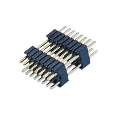 China Double Row Black SMT Male PA9T Pin Header Connector CAP ROHS Approved for sale