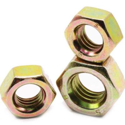 China Class 4 6 8  Zinc Yellow Plated Din934 Hex Nut / M6 Hexagon Nut for sale