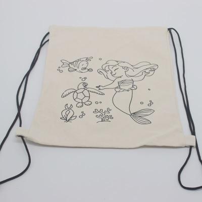 China DIY Painting Canvas 39cm Reusable Shopping Bags for sale
