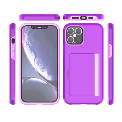 China Card Holder IPhone11 3in1 TPU Smartphone Protective Cases for sale