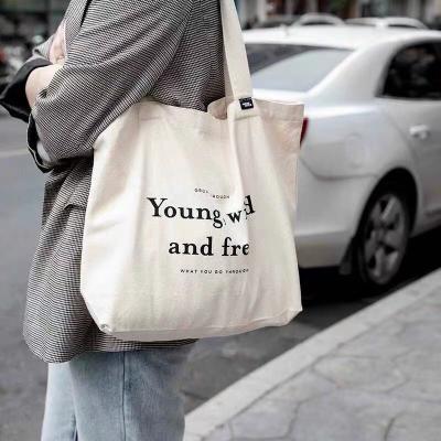 China Shoulder Carrying Cotton 30cm Canvas Tote Bags For Daily for sale