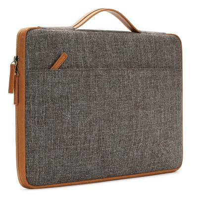 China Brown Polyester 14 Inch Laptop Case Soft Protection for sale