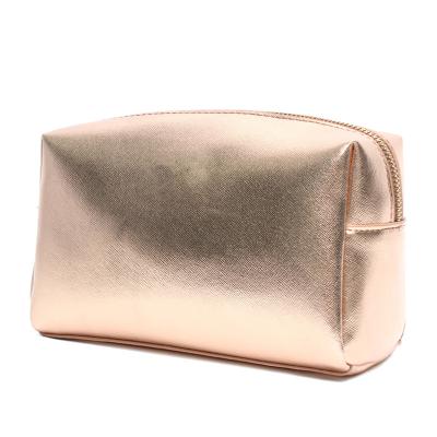 China Fashion Cosmetic Leather Golden Promotional Gifts Bags for sale