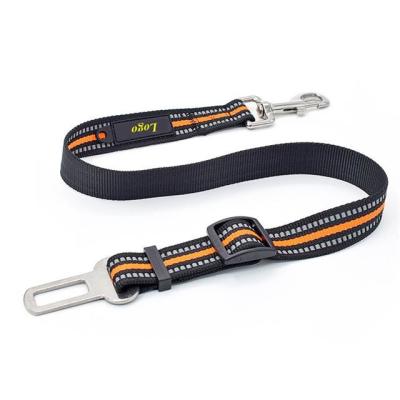 China Hot Sales Wholesale Dog Seat Belt Anti Shock Pet Collar Leash Polyester Reflective Dog Car Seat Belt for sale