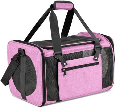 China Black Pink Dog Travel Crate Airline Approved , S-L Carrier Cage For Dog for sale