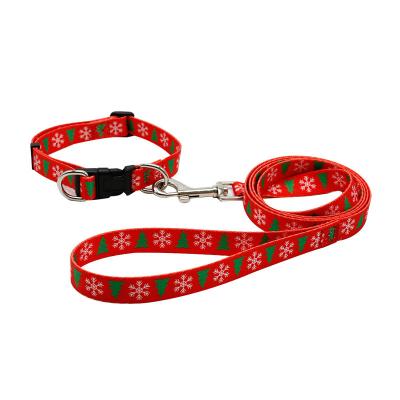China Christmas Heat Transfer Printing Pet Collar Leash S-L Size For Dog for sale