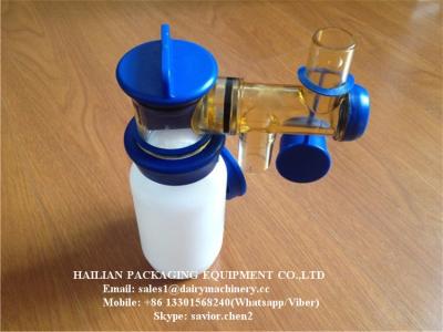 China 200ML Milking Machine Spares , Milk Sampling Bottle Blue Color for sale