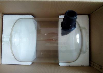 China 32 Liter Single Scale Hygiene Glass Milk Receiver With 63mm Rubber Elbow for sale