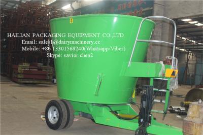 China Electronic Cattle Vertical Feed Mixer 27 CBM Capacity Trailing Type for sale