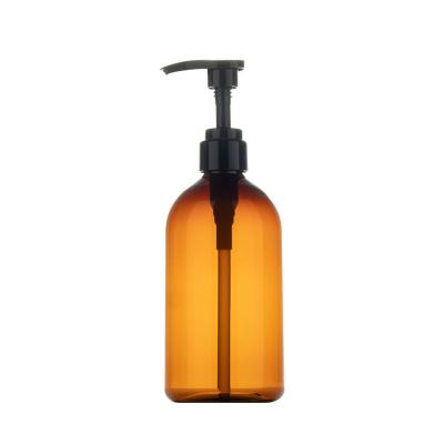 China Body Care Shampoo Pump Bottle 500ml Amber Plastic Bottles for sale