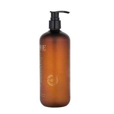 China Brown Transparent 500ml Lotion Bottle Matte Finish Pretty Lotion Bottles With Pump for sale