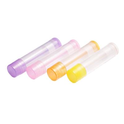 China Modern Cute Lip Balm Tubes Tubes 3.5g Transparent Glossy Lipstick With Colorful Cap for sale