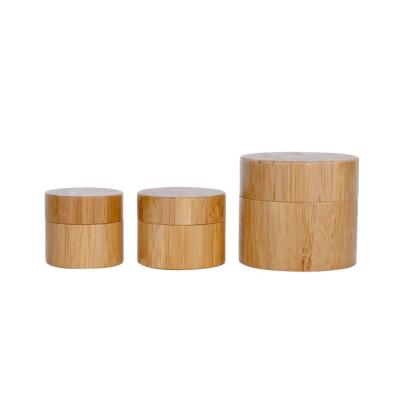 China 25ml Bamboo Cosmetic Jars Bamboo Cosmetic Packaging With White Plastic Core for sale