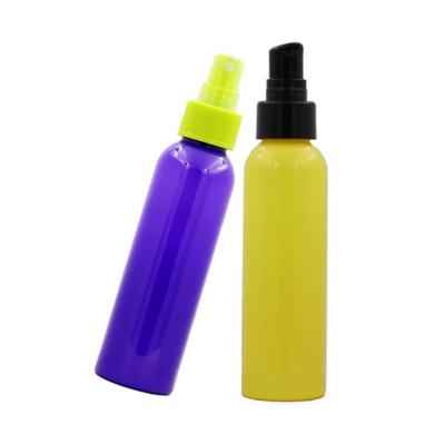 China 160ml Opaque Plastic Yellow Spray Bottle Purple With Black Yellow Spray Heads for sale