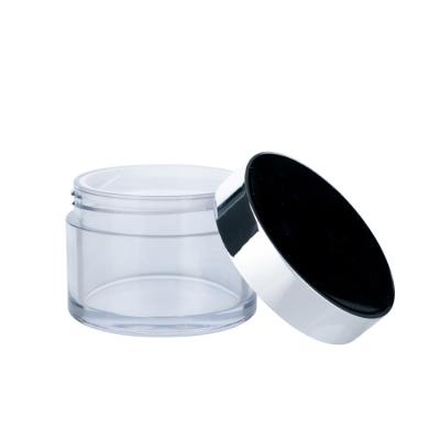 China 100g Jar de Creme Vazio Transparente Com Cobertura de Prata Para Produtos de Cuidados da Pele à venda