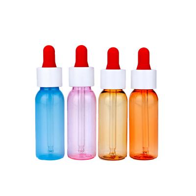 China Plastic Colorful Transparent 30ml Glass Dropper Bottles For Essential Oil for sale