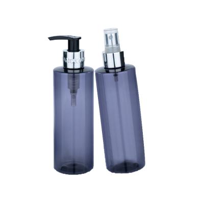 China Botella cosmética versátil de aceite de 250 ml Botella cosmética de bomba de aluminio de plata en venta