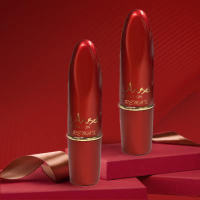 China 3.5g Aluminum Lipstick Tube Unique Frost Red Push Up Empty Round for sale