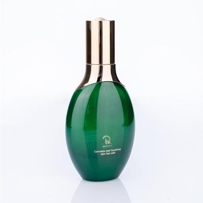 China Luxury 120ml Glass Cosmetic Packaging Green Lotion For Personal Care for sale