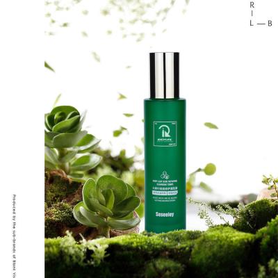 China Luxury 100ml Glass Lotion Set Cylindrical Frosted Green For Personal Care Te koop