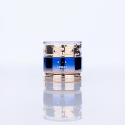 China 50ml Glass Cream Jar Deep Blue And Shimmering Gold Gradients For Face Care for sale