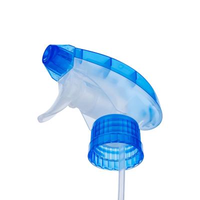 China Customizable Pump Spray Bottle Parts 28/410 Blue Frosted Spray Trigger for sale