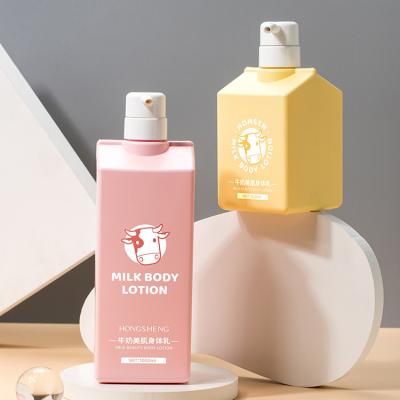 China 1000ml 500ml Shampoo Lotion Bottle with Milk Carton-Inspired Design for sale