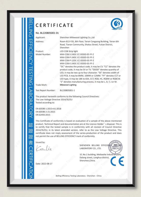 CE-LVD - Shenzhen Milewood Lighting Co., Ltd.