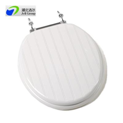 China Direct manufacturer! Moulded wood material hygienic toilet seat cover with soft closing hinges-European and US standards for sale